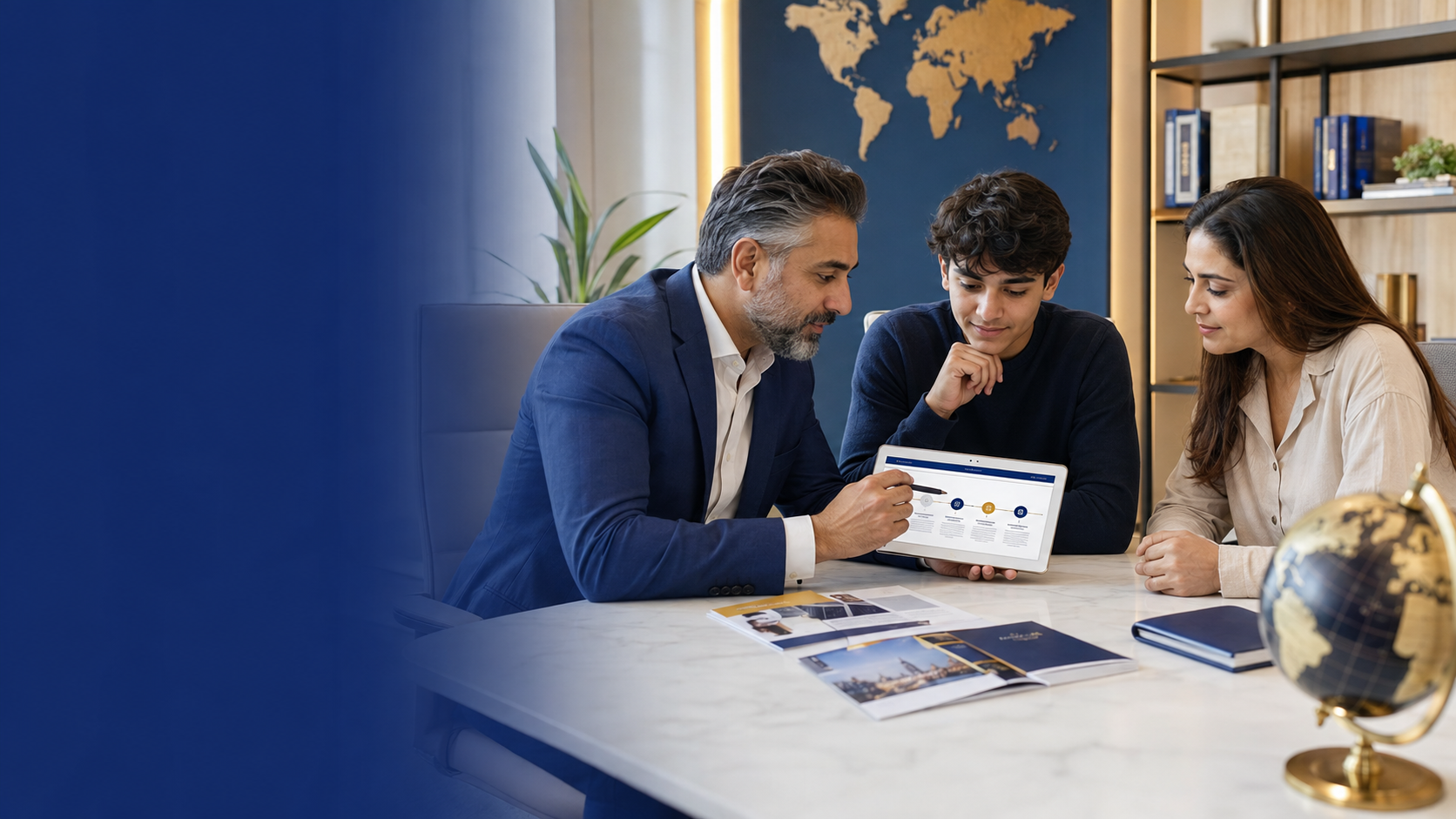 Advisor discussing a service plan with clients