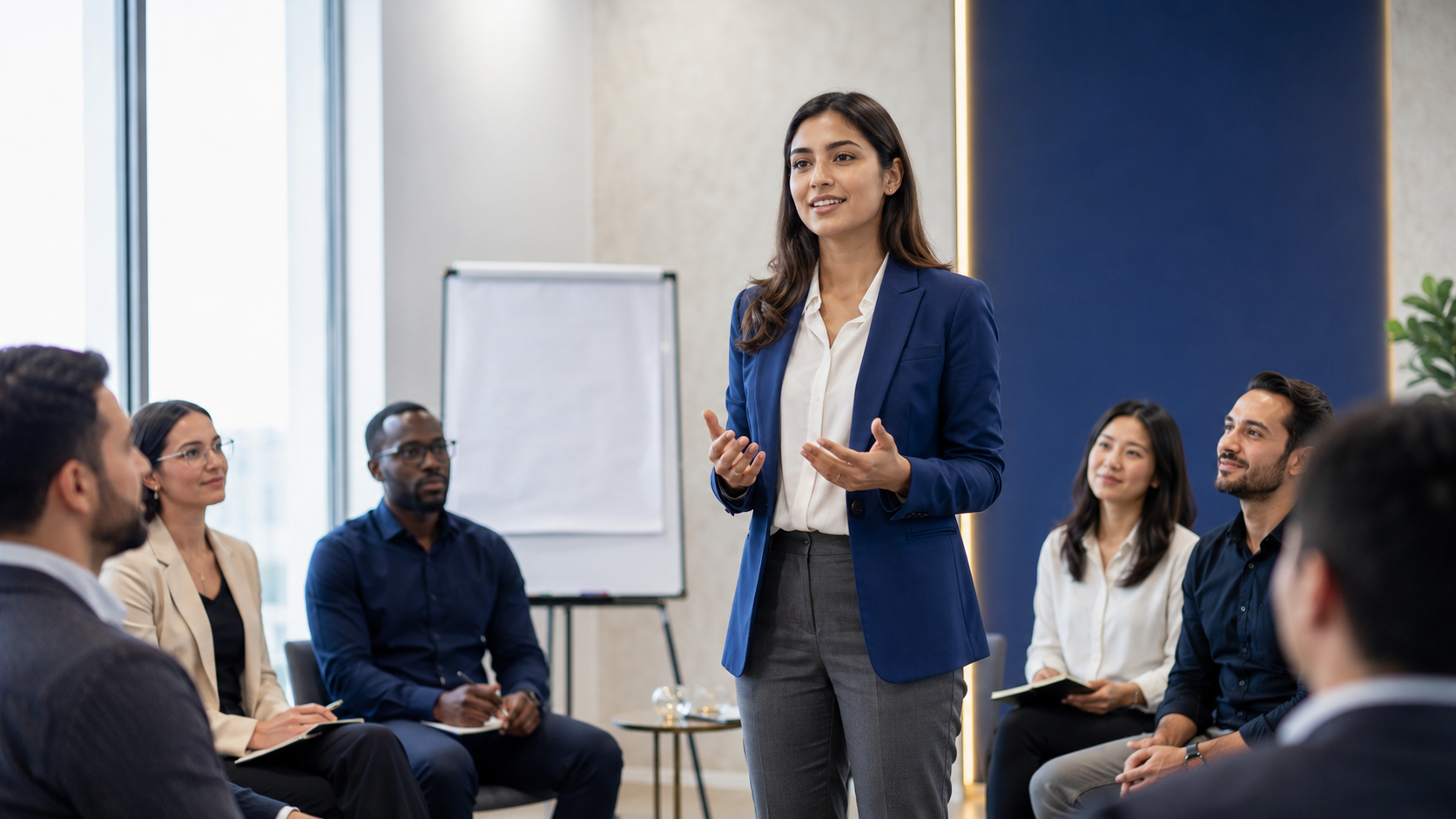 Team in a leadership and planning session